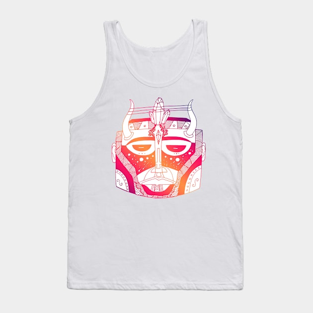 Sunset Sky African Mask No 8 Tank Top by kenallouis